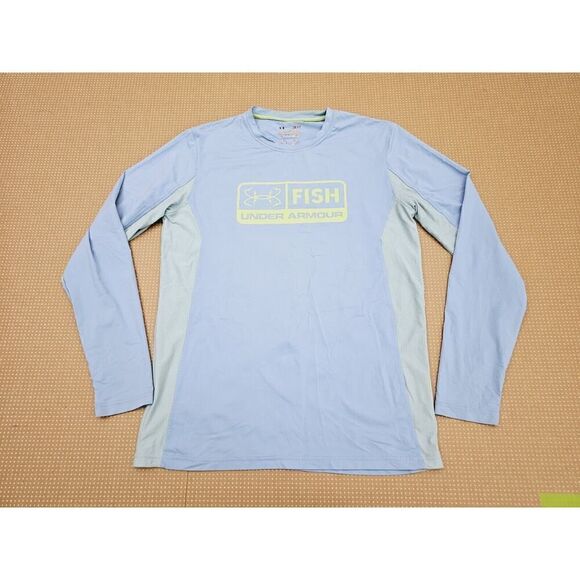 UNDER ARMOUR ISO CHILL HEATGEAR LOOSE FISHING SHIRT MENS Small Blue - Picture 4 of 12